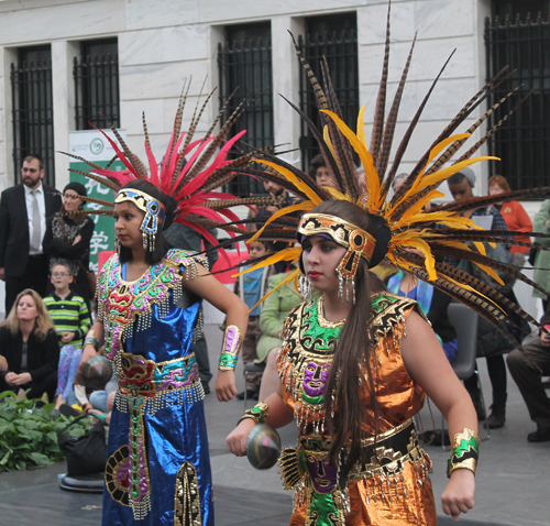 Grupo Tepehuani Nelli performed pre-Hispanic era dances in beautiful Mexican Aztec costumes 