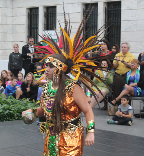 Grupo Tepehuani Nelli performed pre-Hispanic era dances in beautiful Mexican Aztec costumes 