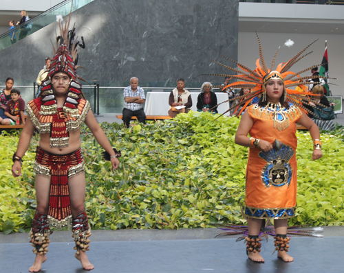 Grupo Tepehuani Nelli performed pre-Hispanic era dances in beautiful Mexican Aztec costumes 