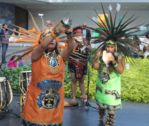 Grupo Tepehuani Nelli performed pre-Hispanic era dances in beautiful Mexican Aztec costumes 