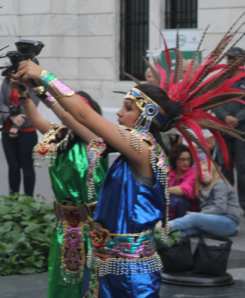 Grupo Tepehuani Nelli performed pre-Hispanic era dances in beautiful Mexican Aztec costumes 