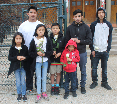 70 of the 8 children of Carmen Camarillo outside St Casimir Church