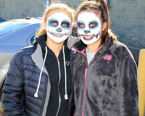 Getting ready for the Skulls and Skeletons procession on Day of the Dead in Cleveland