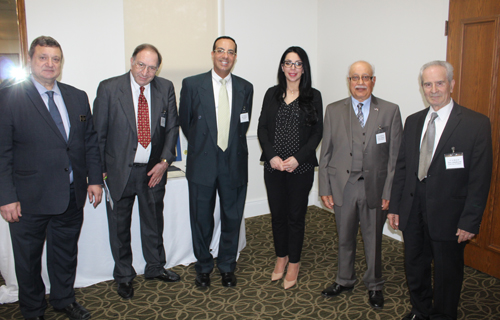 CAMEO leaders Pierre Bejjani, Fred Bourjaily, Samy Tanious, Tonny Abdulkarim and Faris Alameh with Consul General of Lebanon Suzan Mouzi Yassine