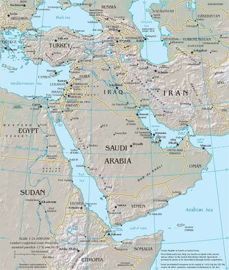 Map of the Middle East