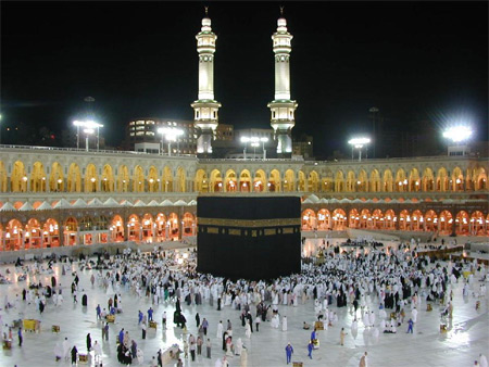 The Kaaba, located in Mecca (Saudi More Arabia) is the center of Islam. It is where Muslims from all over the world travel to and gather there to pray in unity.