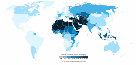 World map of Muslim population