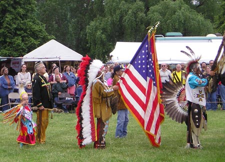 Flags at Indian Powwow