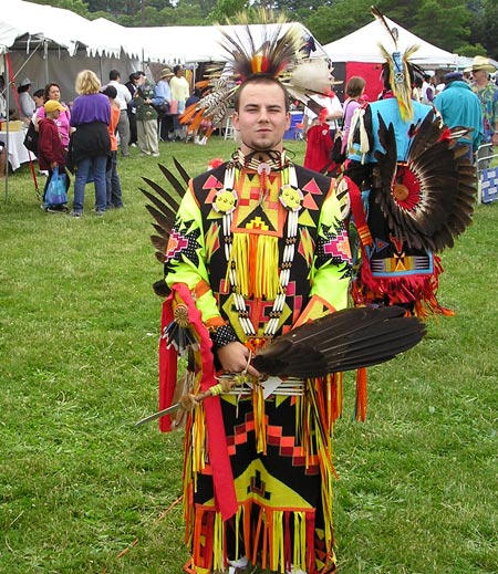 Lumbee Tribe Indian in costume at Powwow