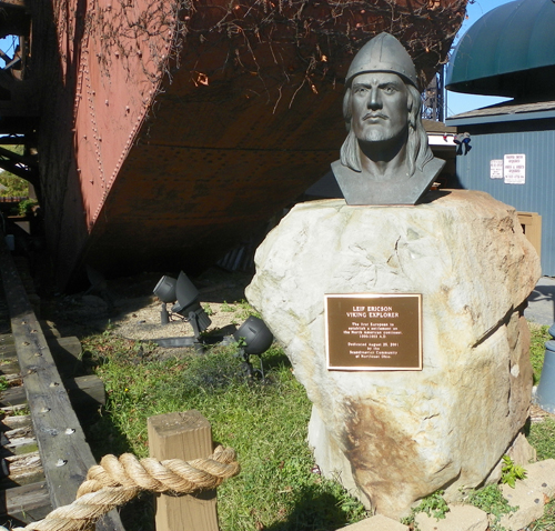 Bust of Nordic Viking explorer Leif Ericson in Cleveland Ohio