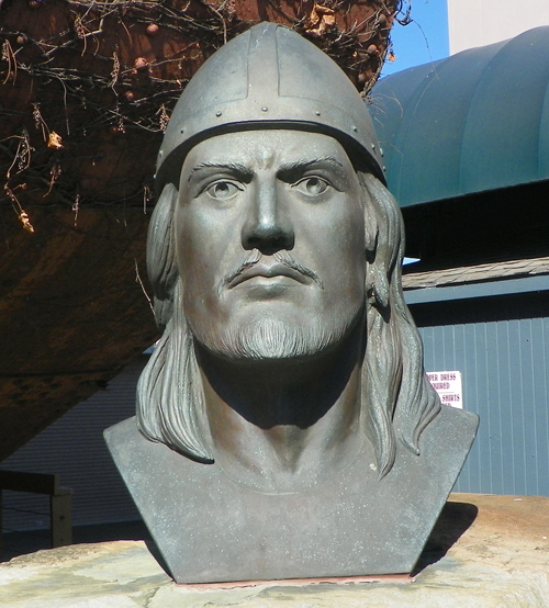 Bust of Nordic Viking explorer Leif Ericson in Cleveland Ohio