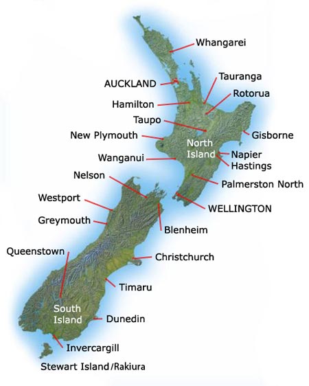 Map of New Zealand