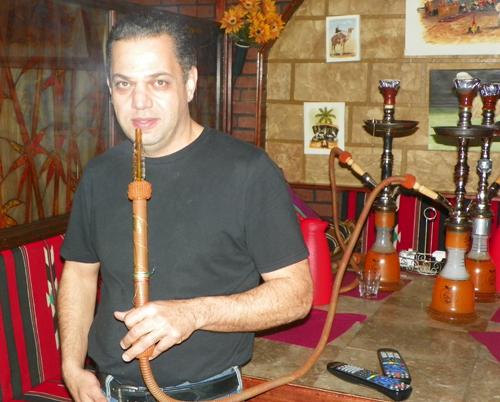 Wael Ayyad with hookah