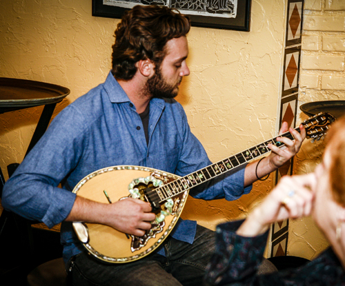 Kosta Revelas playing bouzouki