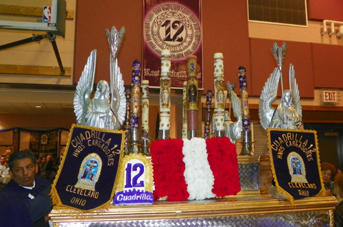 Preparing the icon of the Lord of the Miracles for the Procession