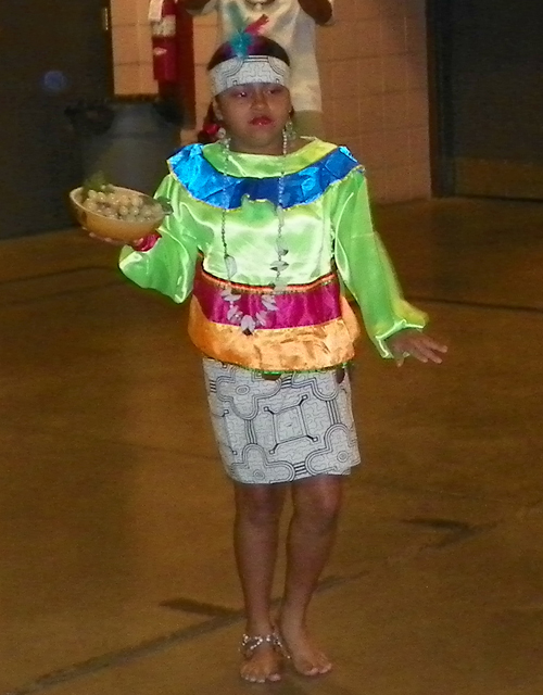 Peruvian American girl in costume at Independence Day event