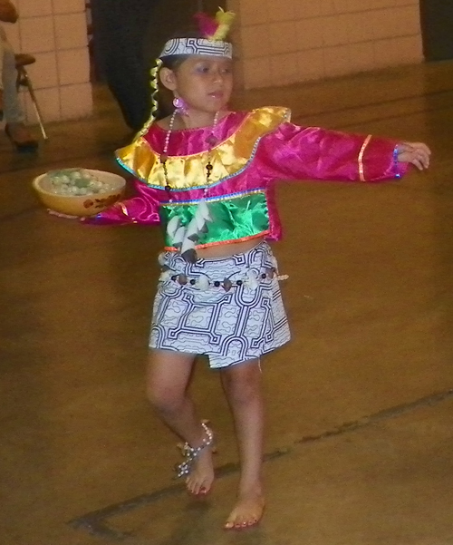 Peruvian American girl in costume at Independence Day event