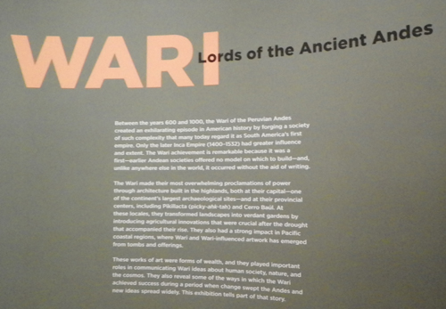 WARI: Lords of the Ancient Andes sign