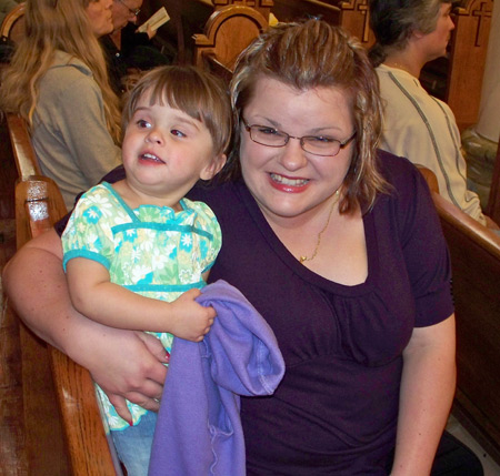 Isabella Buehner with mother Jessica