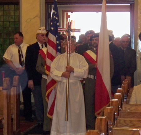 Procession of Polish groups into St. John Cantius Church in Cleveland