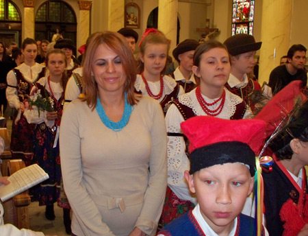 Procession of Polish groups into St. John Cantius Church in Cleveland