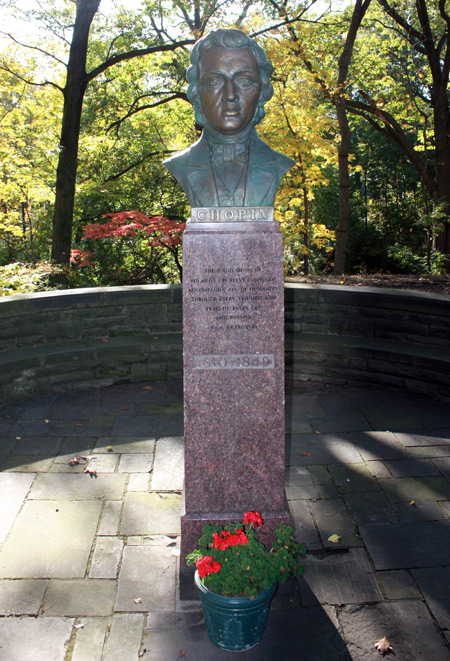 Newly restored monument of Frederic Chopin