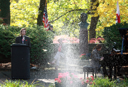 Dr. David Dubal and Dongning Yang in Polish Cultural Garden