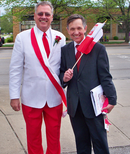 Mitchell Bienia V.P. of Polish American Congress and Congressman Dennis Kucinich at 2010 Parma Ohio Polish Constitution Day Parade