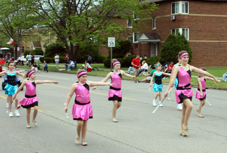 Young girl baton twirlers at 2010 Parma Ohio Polish Constitution Day Parade