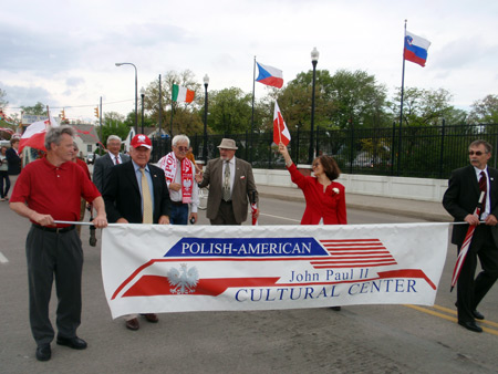 John Paul II Polish American Cultural Center at 2010 Polish Constitution Day Parade in Cleveland's Slavic Village