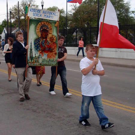 Polish boy at John Paul II Polish American Cultural Center at 2010 Polish Constitution Day Parade in Cleveland's Slavic Village