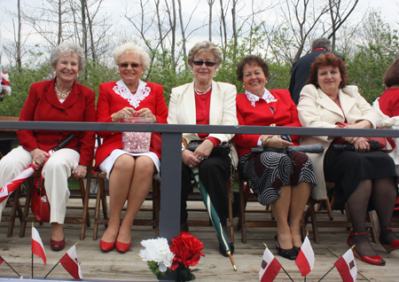 Ladies on float at Polish Constitution Day Parade in Cleveland's Slavic Village