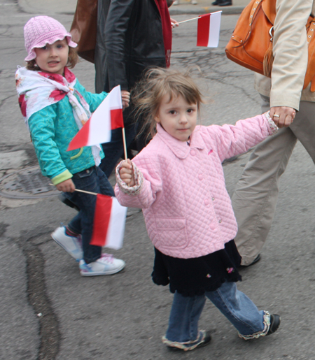 Little girl at Polish Constitution Day Parade in Cleveland's Slavic Village