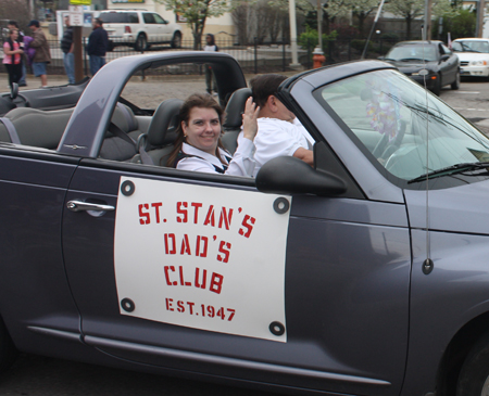 Shrine Church of Saint Stanislaus banner at Polish Constitution Day Parade in Slavic Village