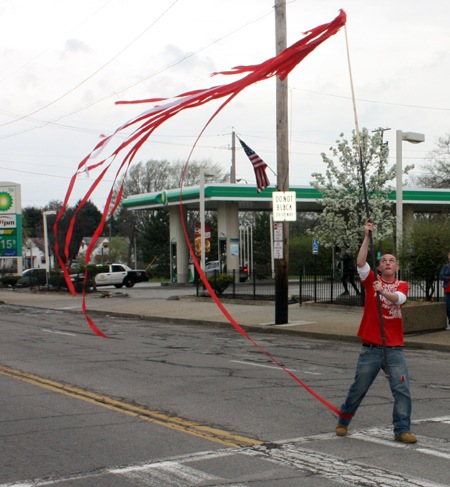 Wind stringer at Polish Constitution Day Parade in Cleveland's Slavic Village