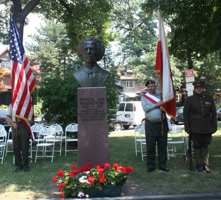 Color Guard at Paderewski bust