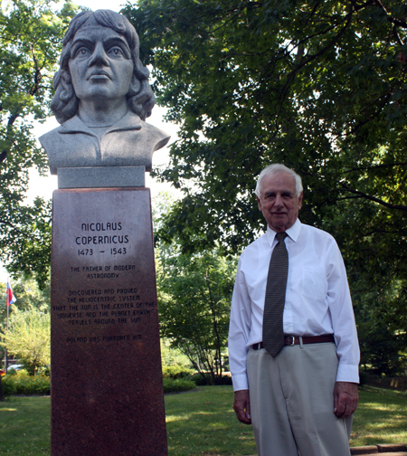 Eugene Bak, Founder of the Polish American Museum, with Copernicus