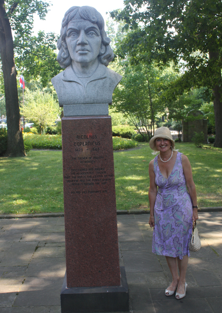 Dr. Marie Sieminow at the Copernicus bust