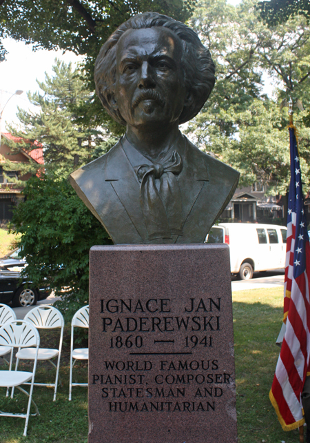 Ignacy Jan Paderewski bust in Cleveland Polish Cultural Garden