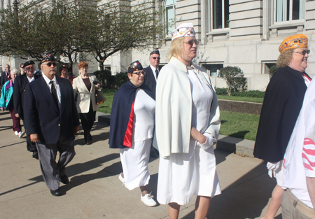 Marching from Cleveland City Hall to the Pulaski cannon