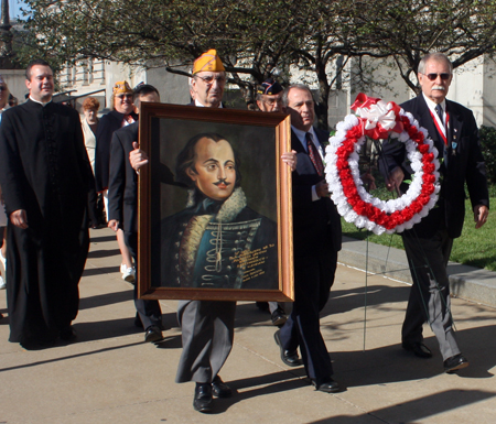 Marching from Cleveland City Hall to the Pulaski cannon