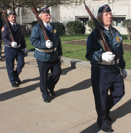 Marching from Cleveland City Hall to the Pulaski cannon