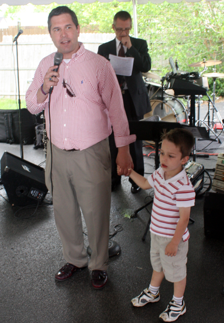 Parma Mayor Tim DeGeeter and son