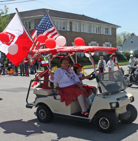 Polish golf cart in parade