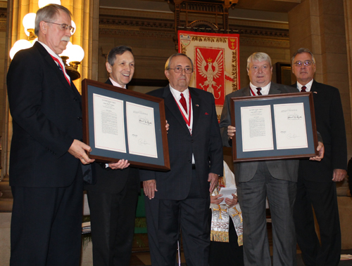 Congressman Dennis Kucinich with Pulaski proclamation