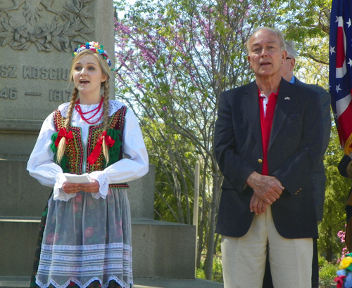 Singing at Thaddeus Kosciuszko Statue in Cleveland