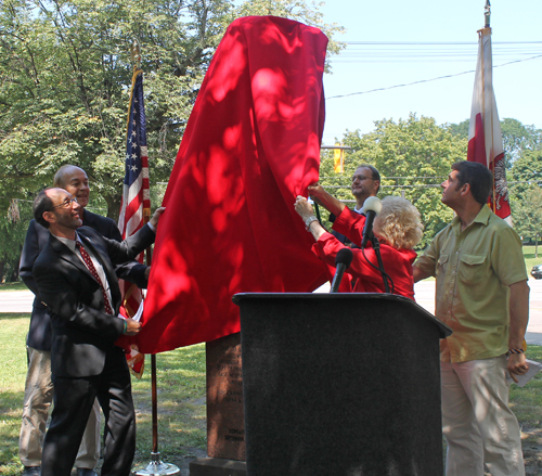 Unveiling the Mickiewicz bust in Polish Cultural Garden in Cleveland