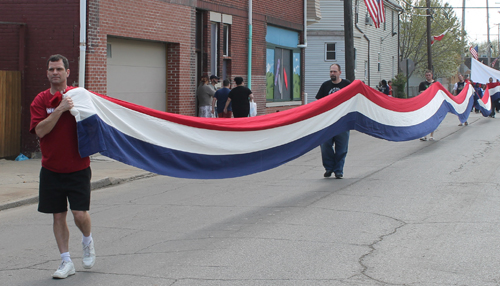 Bunting at Polish Constitution Day Parade in Slavic Village in Cleveland