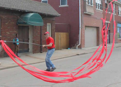 Bunting at Polish Constitution Day Parade in Slavic Village in Cleveland