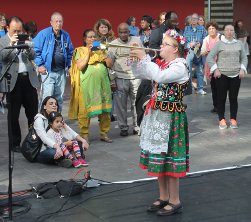 traditional Polish trumpet song Hejnal by PIAST group in Cleveland